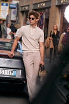 Zip Mock Neck Knit Polo