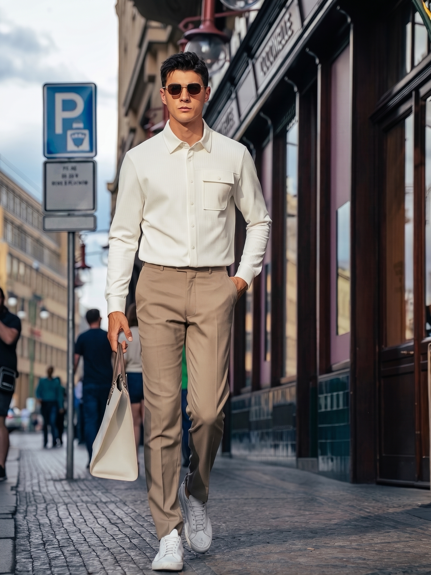 Minimal Workwear Style All-Season Men Shirt Jacket