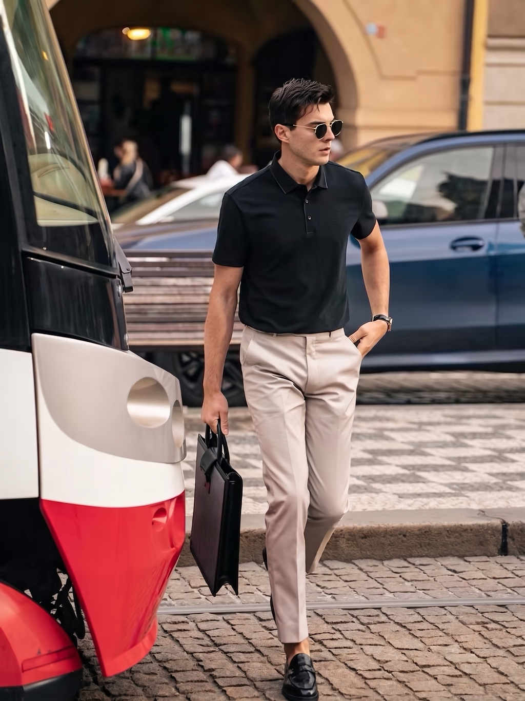 Minimal Clean Lapel Business Gentleman Polo Tee