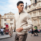 Bomber Collar Multi-Zip Pocket Knit Jackets