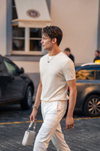 Textured Knit Crewneck T-Shirt
