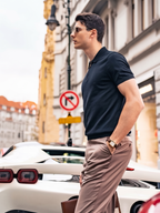 Minimal Metal Zip Collar Gentleman Urban Polo