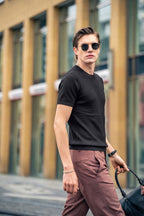 Textured Stripe Cotton Knit T-Shirt