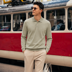 Wool-Cashmere Long-Sleeve Polo