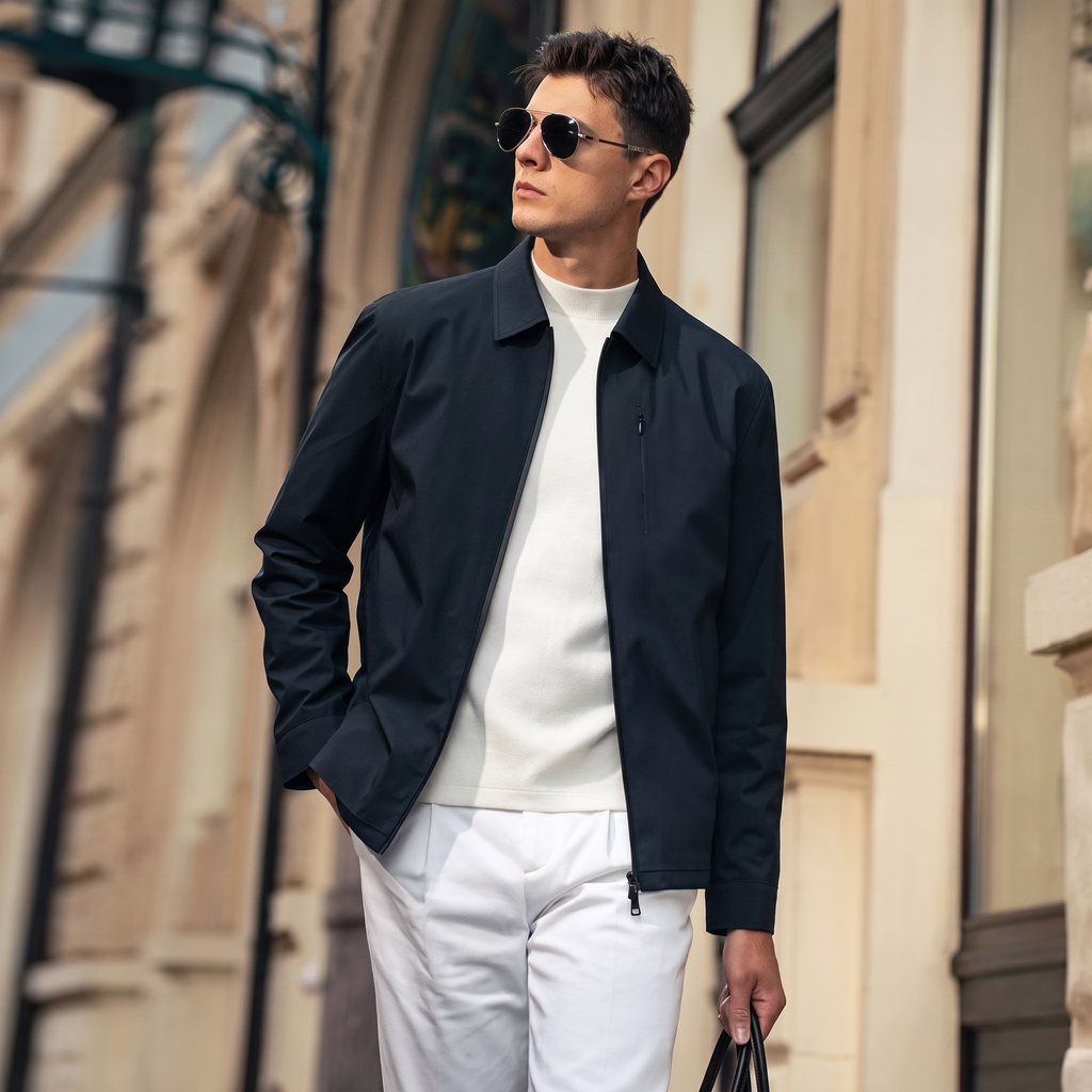 Windproof Thin Smooth Formal Down Blouson