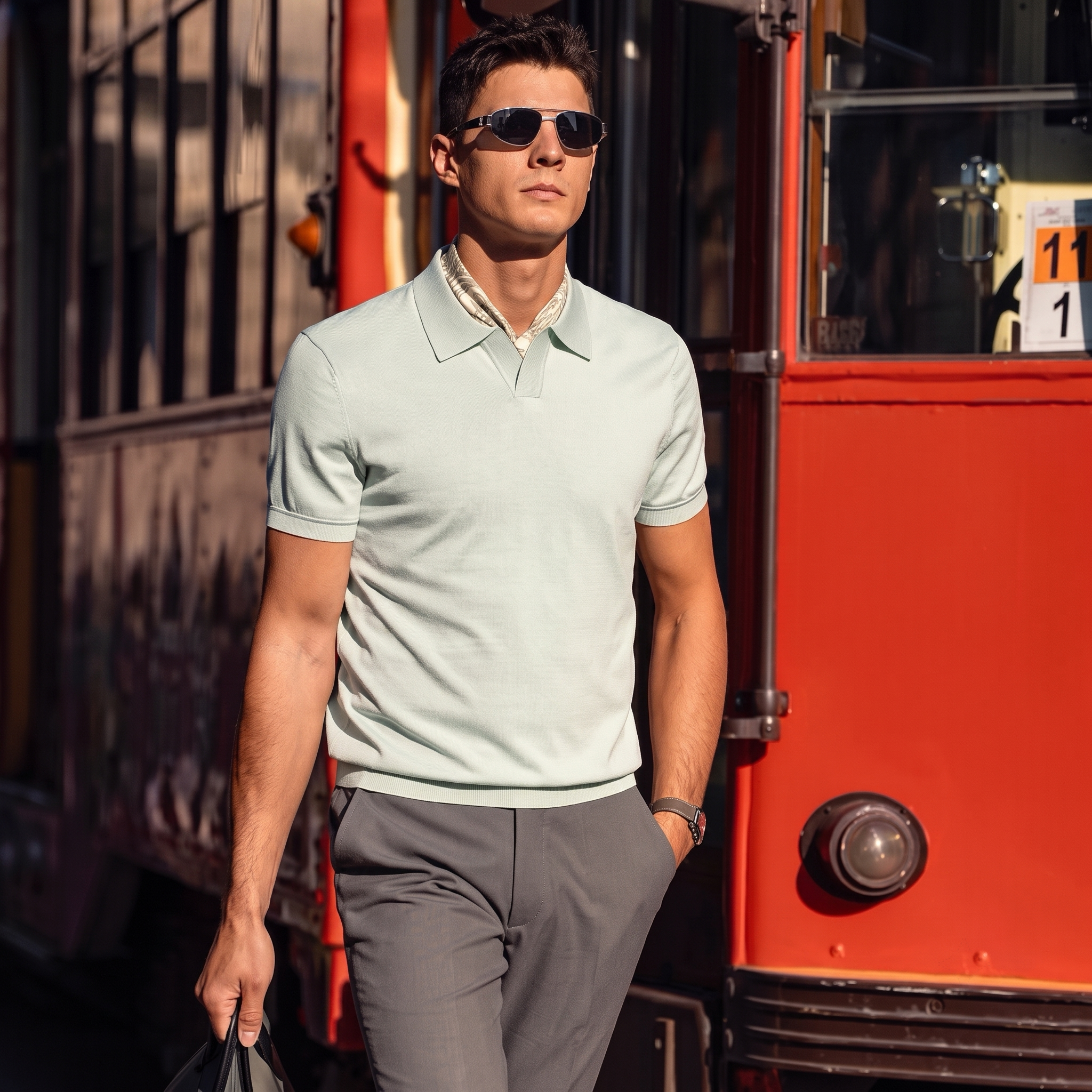 Sleek Contrast Trim Elegant Versatile Daily Polo