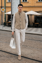 Suede Stand-Collar Vest