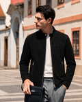 Suede & Wool-Knit Blouson Jacket