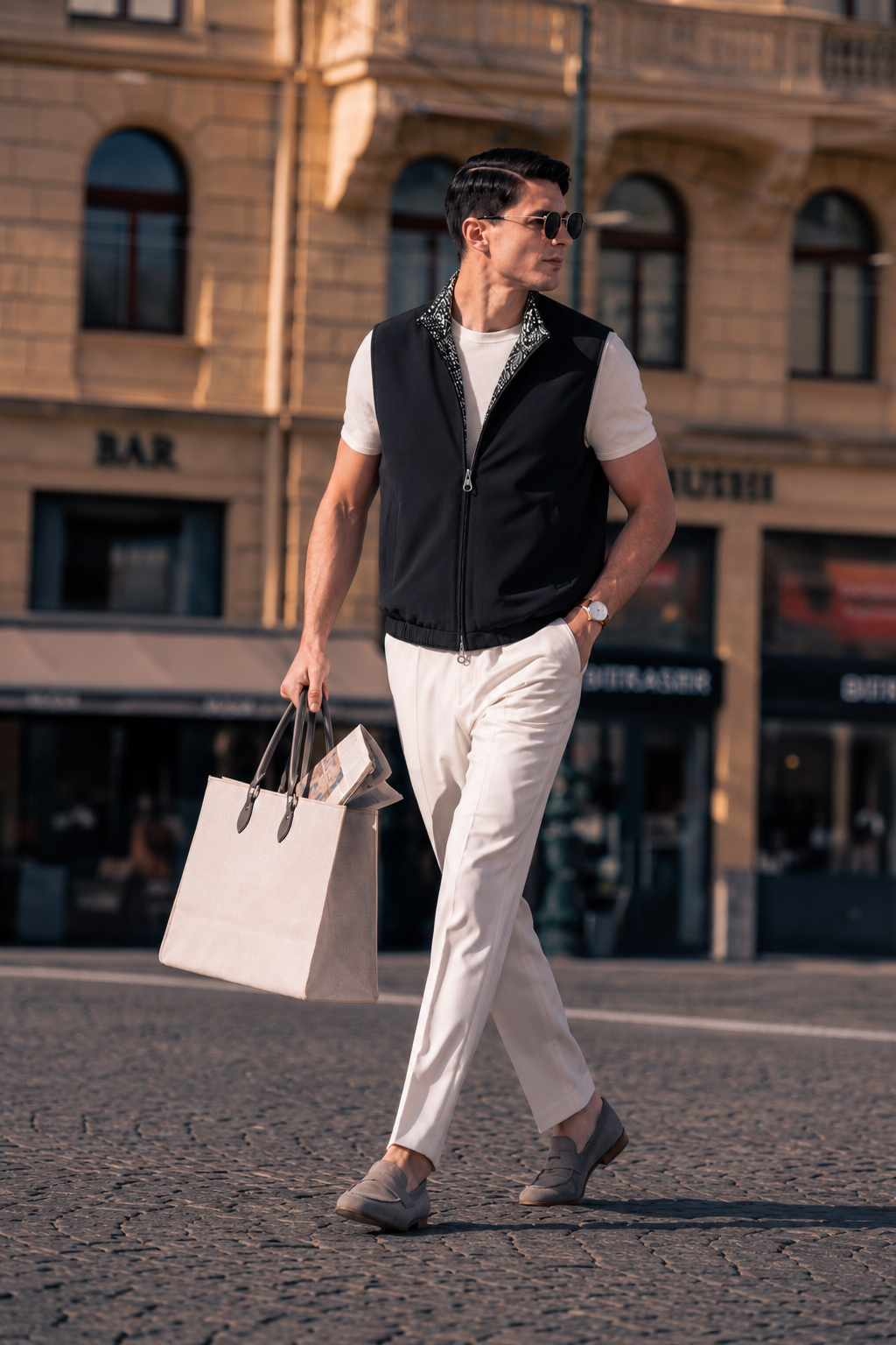 Wool-Blend Reversible Vest