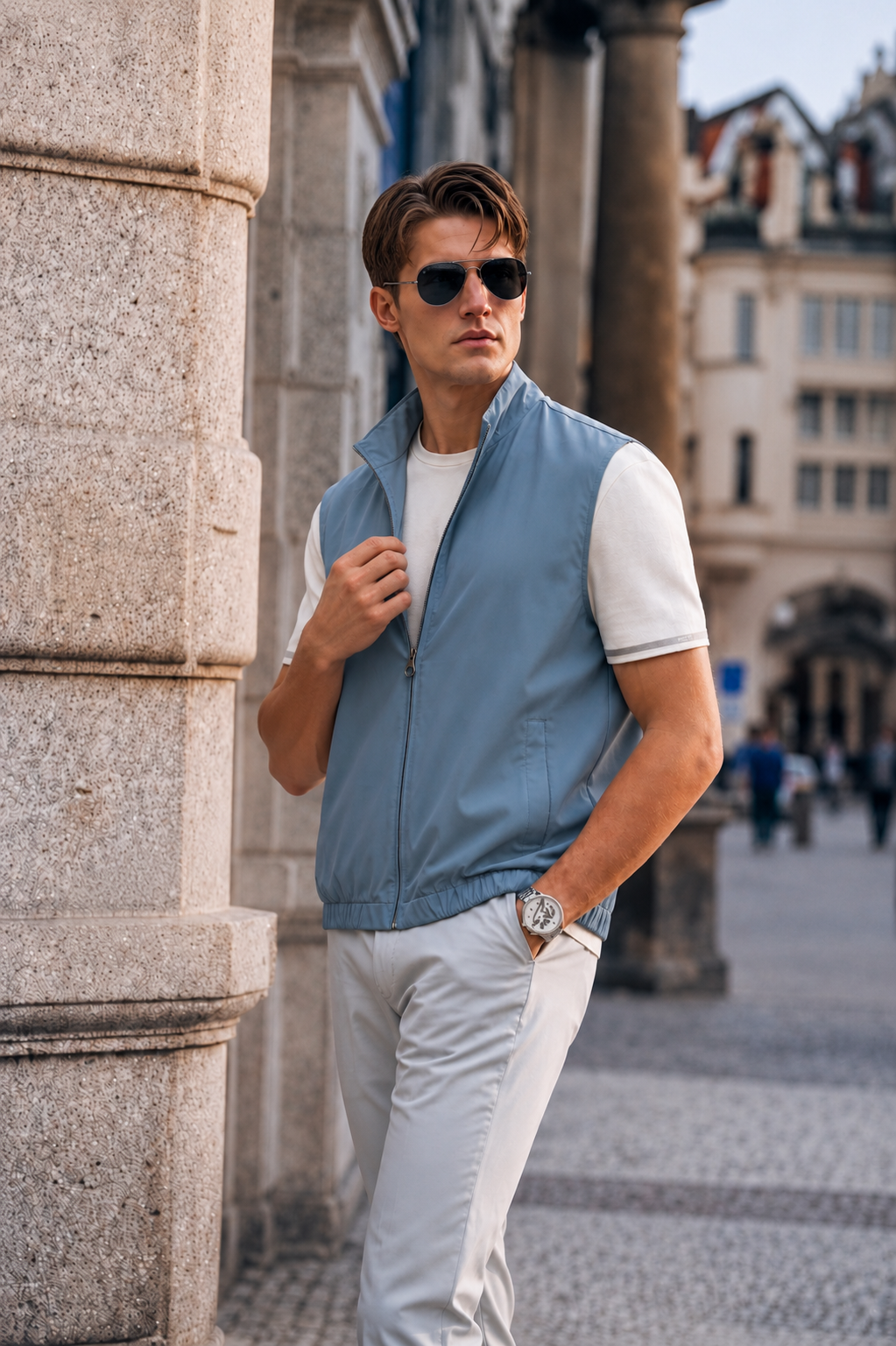 Cashmere-Blend Zip Vest