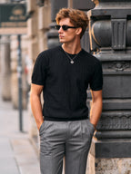 Jacquard Texture Knit T-Shirt