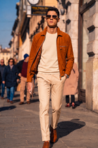 Suede Zip Leather Jacket
