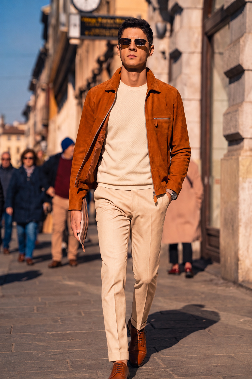 Suede Zip Leather Jacket