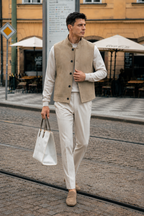 Suede Stand-Collar Vest
