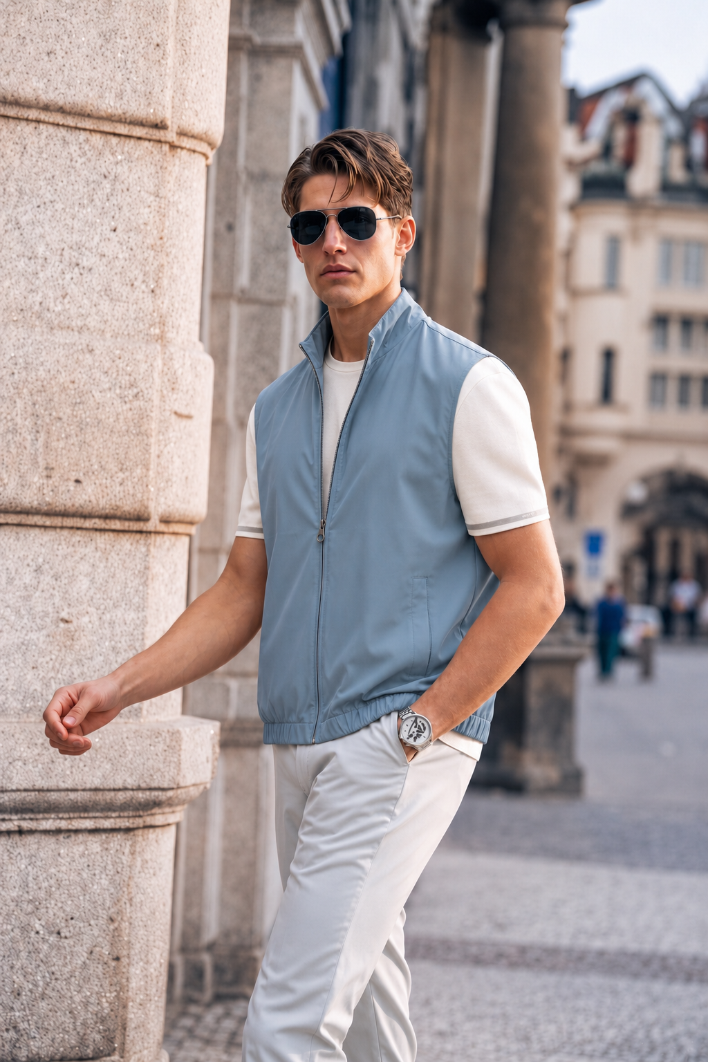 Cashmere-Blend Zip Vest
