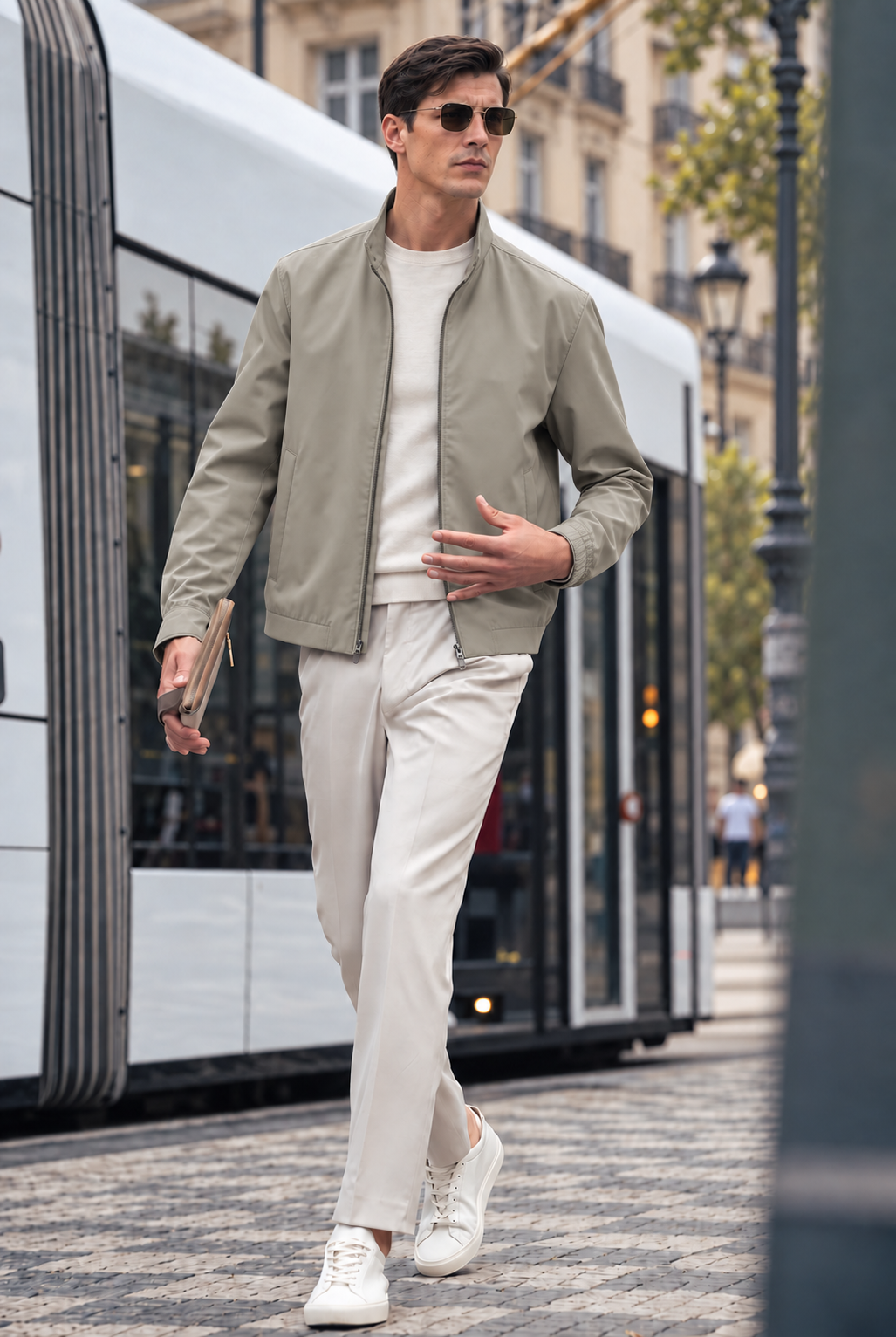 Reversible Wool-Blend Lightweight Bomber Jacket