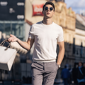 Quiet Luxury Plain Crew Neck Urban T-Shirt