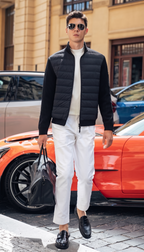 Stand Collar Spliced Light Down Jackets