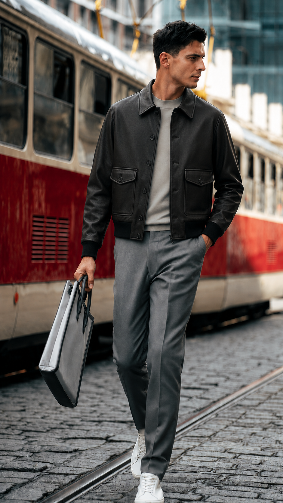Goatskin Leather Blouson Jacket