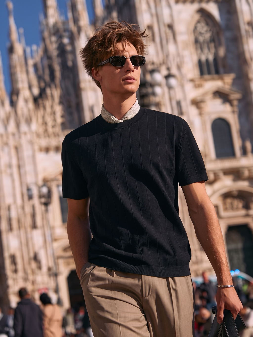 Minimal Striped Quiet Luxury Gentleman T-Shirt