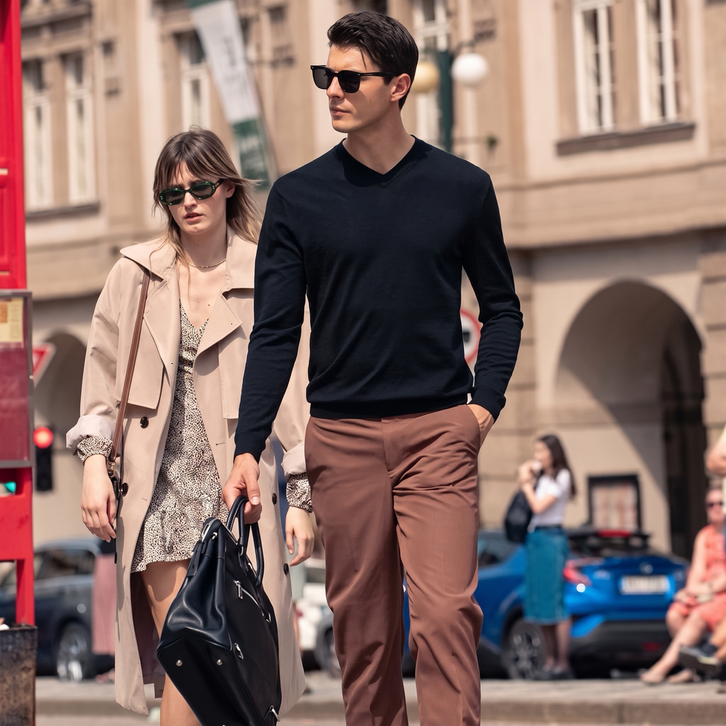 V-Neck Fine Wool Sweater