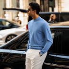 100% Merino Wool Mock Neck Sweater for Men | Soft Premium Knit Pullover