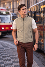 Reversible Wool-Blend Lightweight Zip Vest