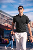 Casual Stretch Knit Polo