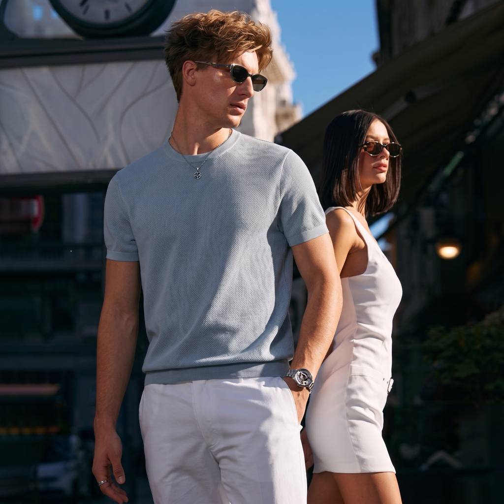 Breathable Textured Quiet Luxury Men T-Shirt