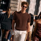 Textured Wool-Blend Knit Tee