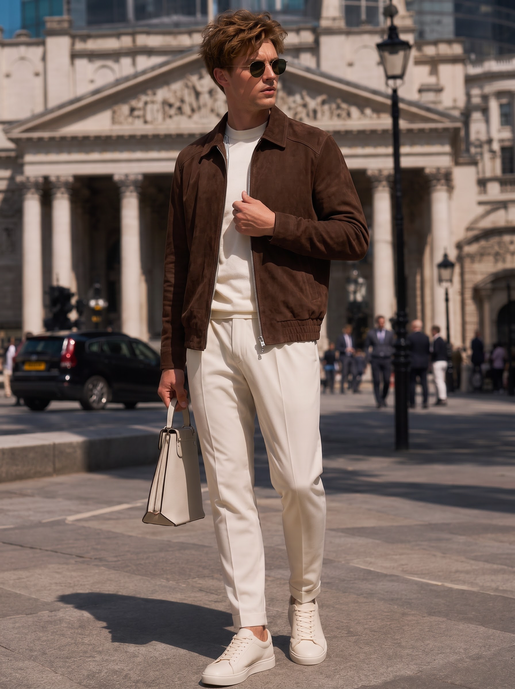 Suede Leather Zip Jacket
