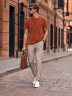 Boveme Men's Crew Neck Short Sleeve T-Shirt, Premium Cotton Modal and Spandex Blend, Soft Stretch Understated Quiet Luxury Everyday Basic Top