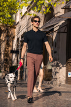 Waffle Texture Open Collar Knit Polo