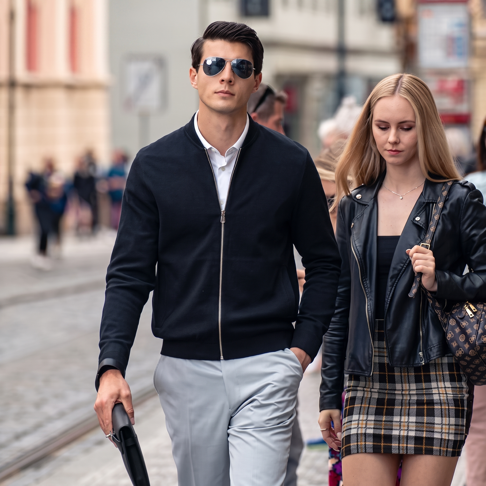 Bomber Collar Full Zip Knit Jackets