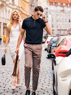 Minimal Metal Zip Collar Gentleman Urban Polo