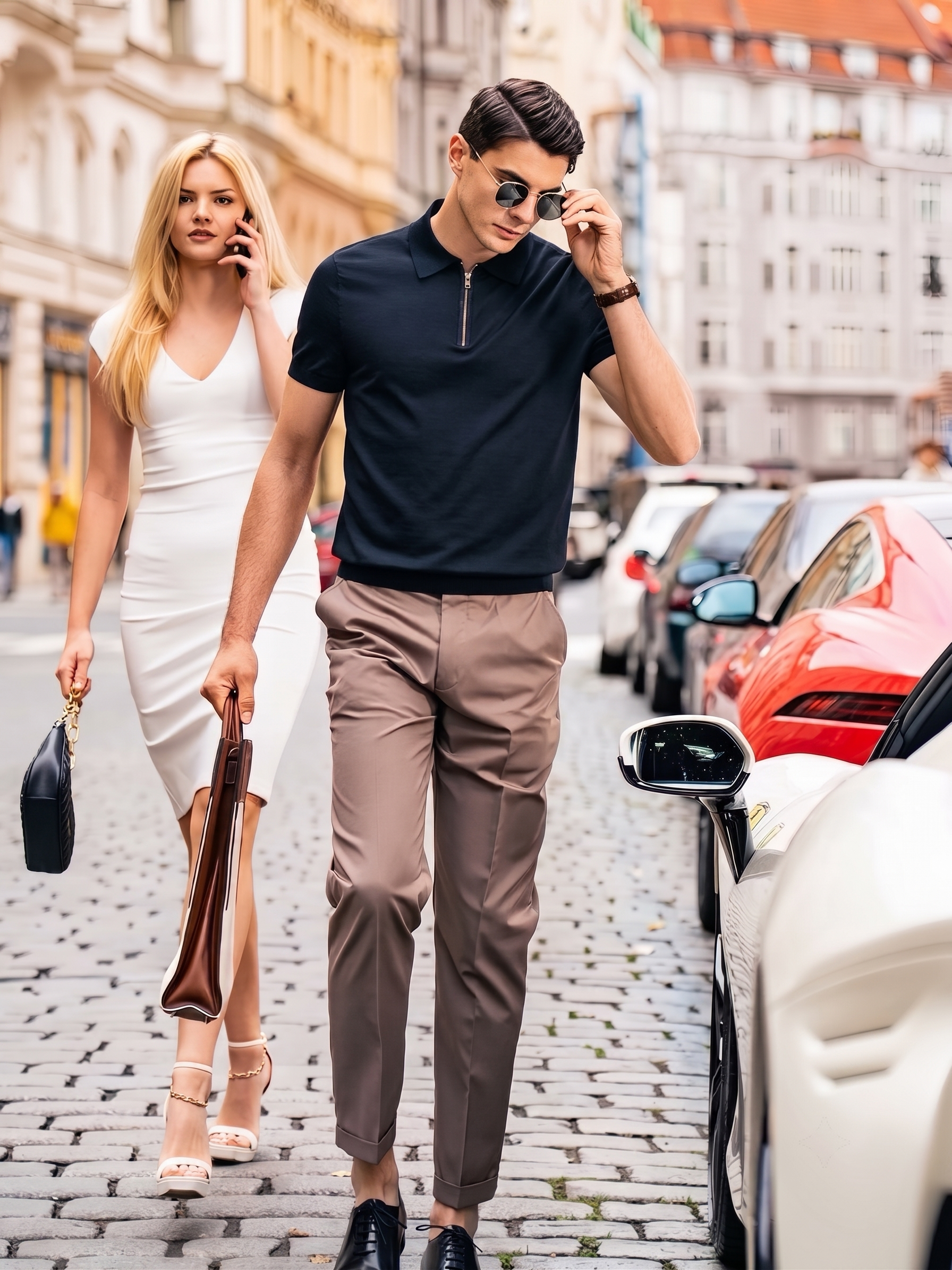 Minimal Metal Zip Collar Gentleman Urban Polo