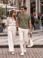 Boveme Men's Crew Neck Short Sleeve T-Shirt, Premium Cotton Modal and Spandex Blend, Soft Stretch Understated Quiet Luxury Everyday Basic Top