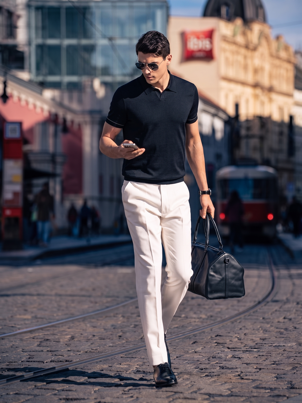 Sleek Contrast Trim Elegant Versatile Daily Polo