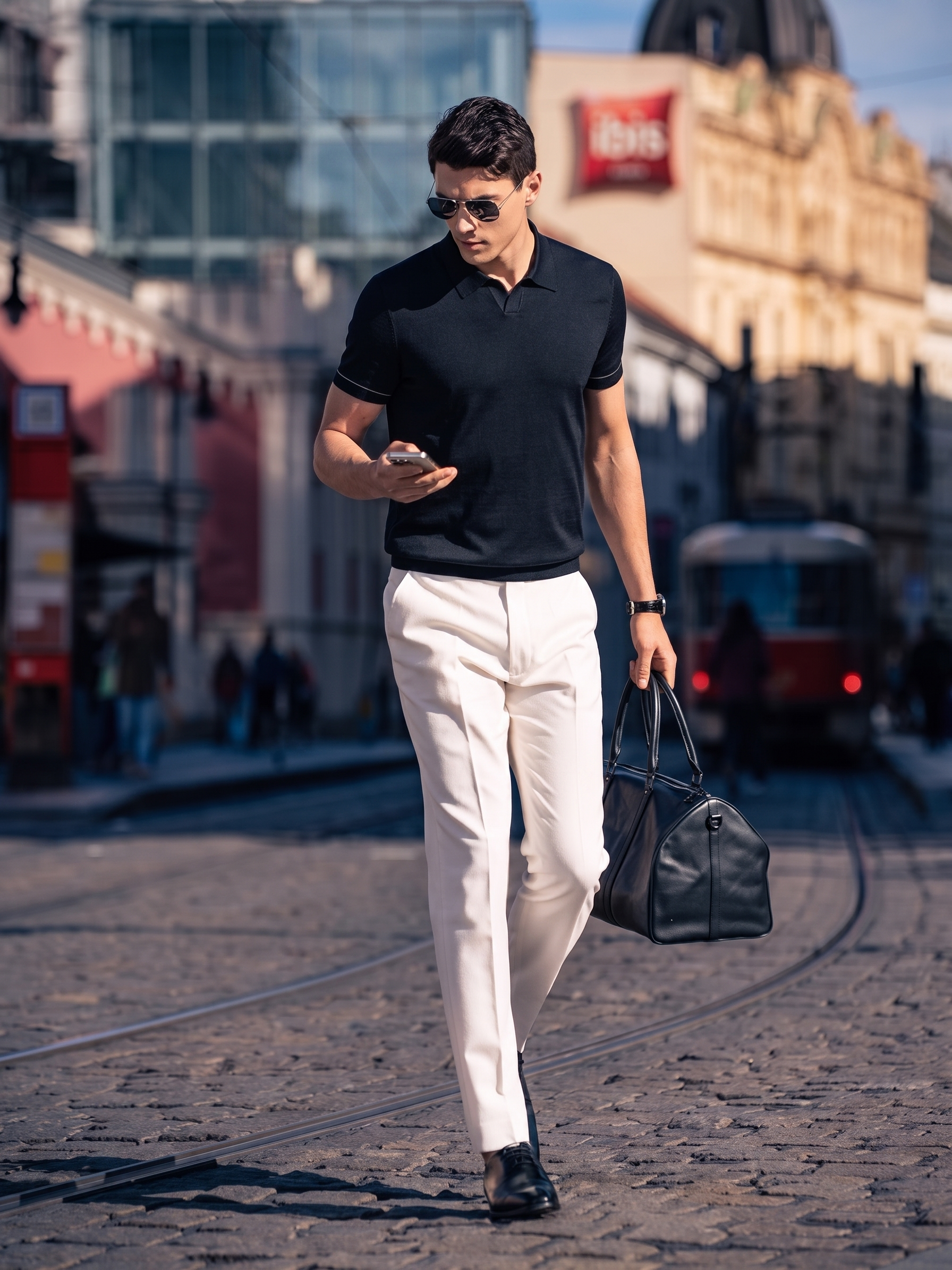 Sleek Contrast Trim Elegant Versatile Daily Polo