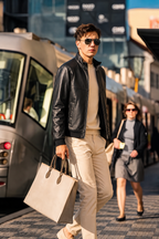 Lambskin Stand-Collar Jacket