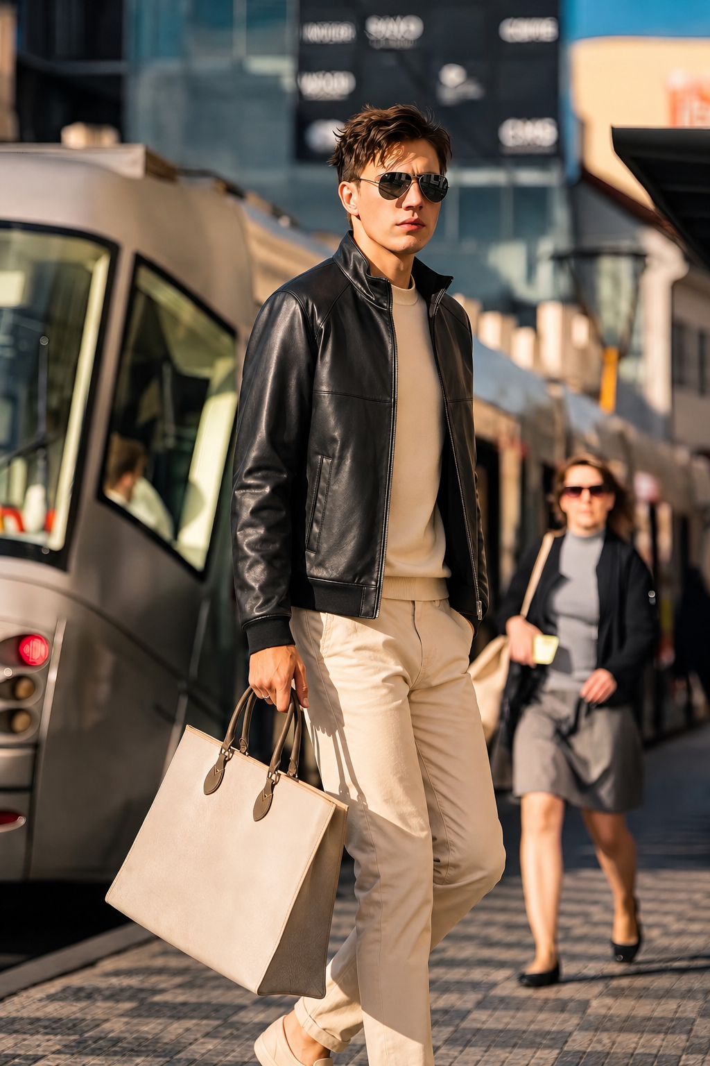 Lambskin Stand-Collar Jacket