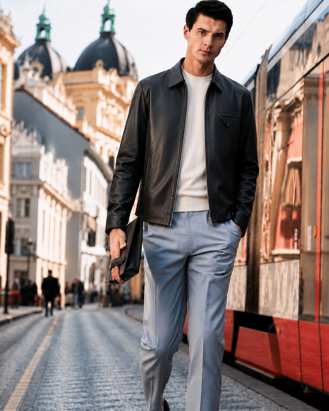 Lambskin Zip Leather Jacket