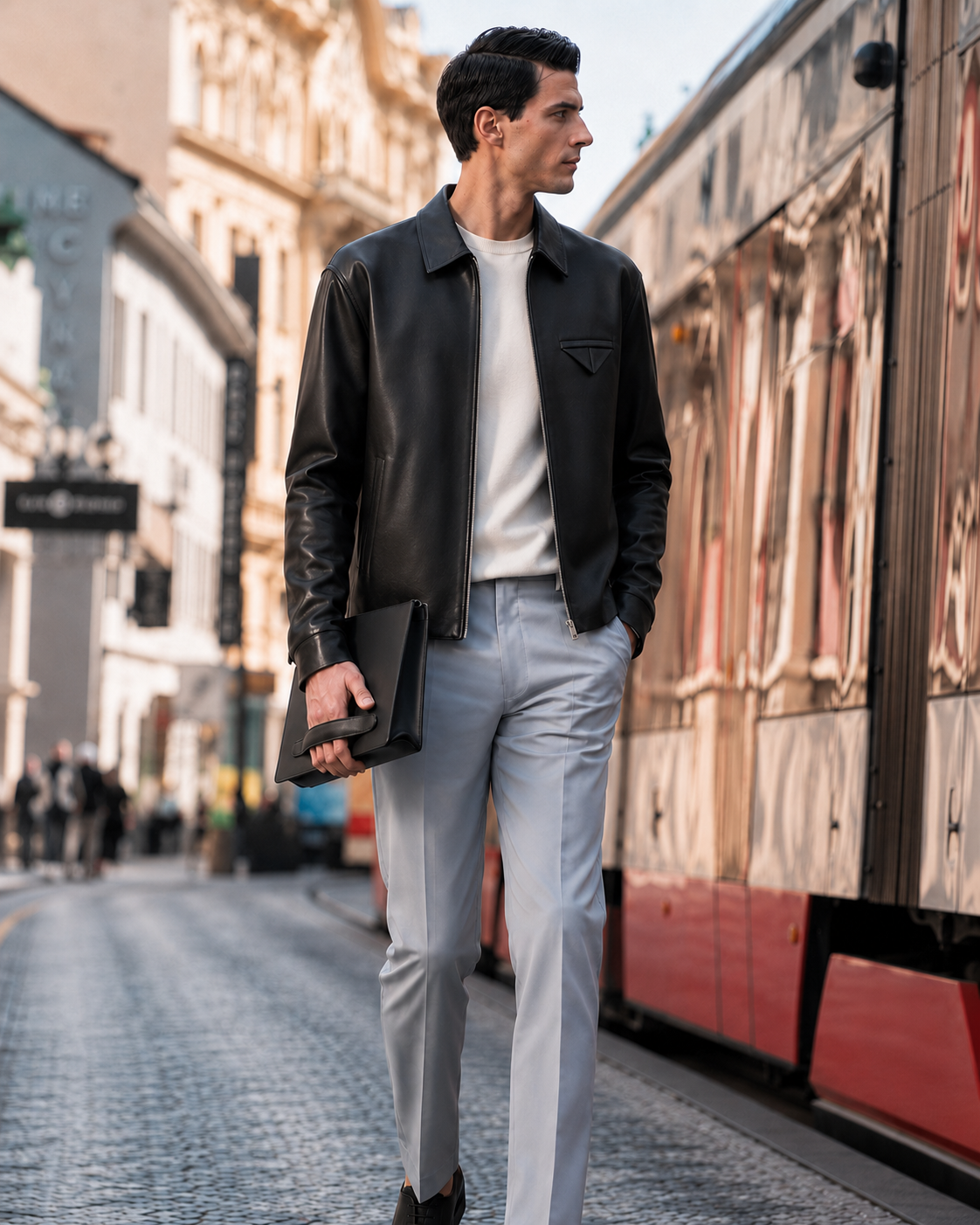 Lambskin Zip Leather Jacket