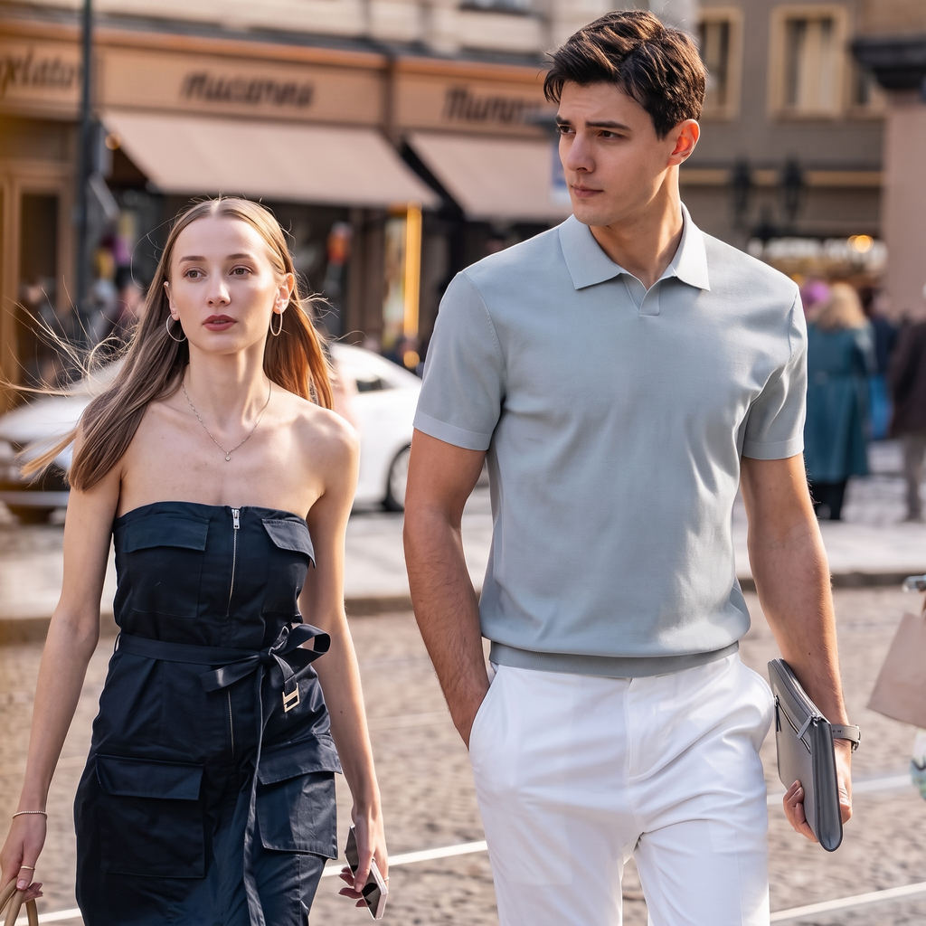 Minimal Ribbed Quiet Luxury Gentleman Polo
