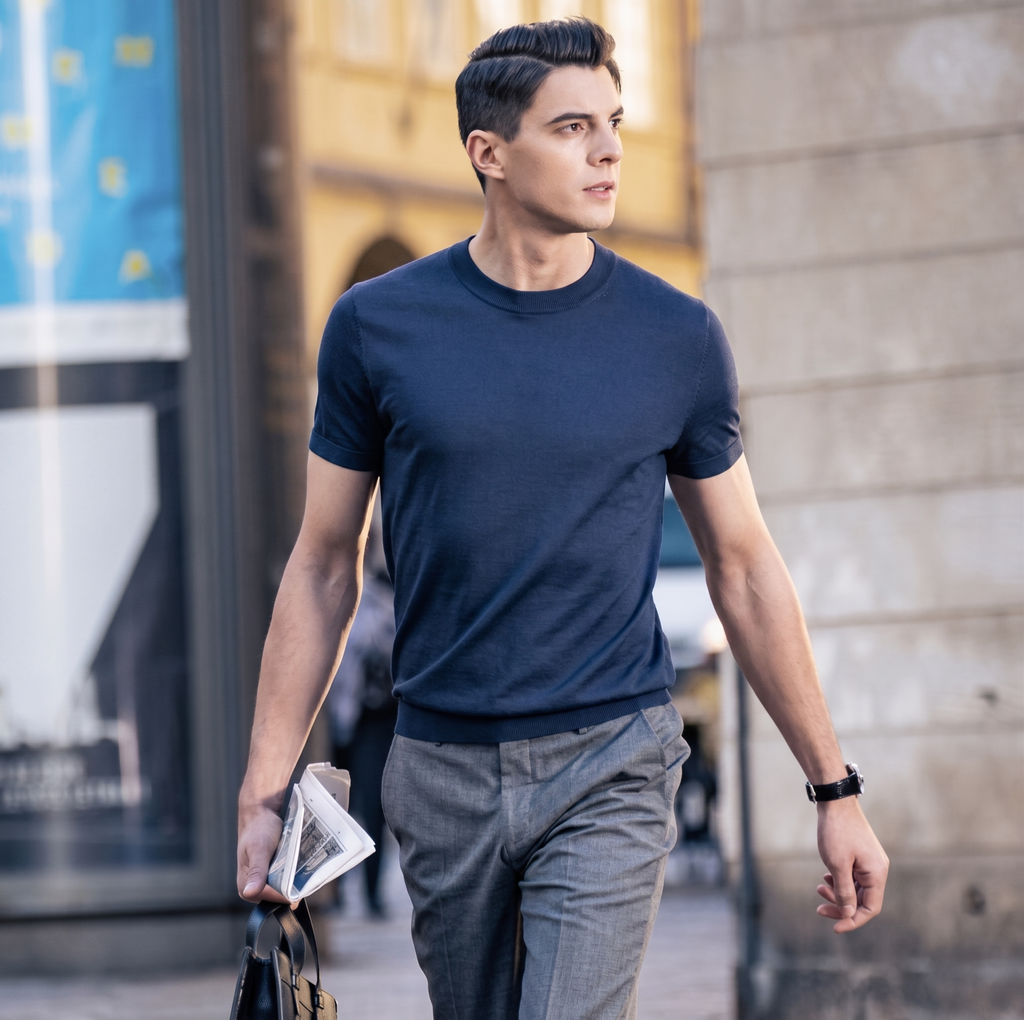 Quiet Luxury Plain Crew Neck Urban T-Shirt