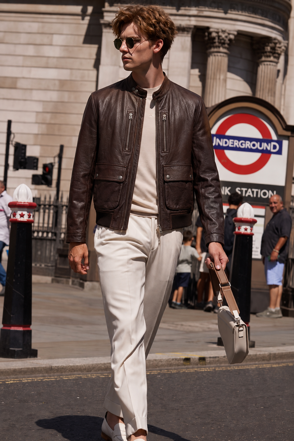Lambskin Leather Utility Jacket