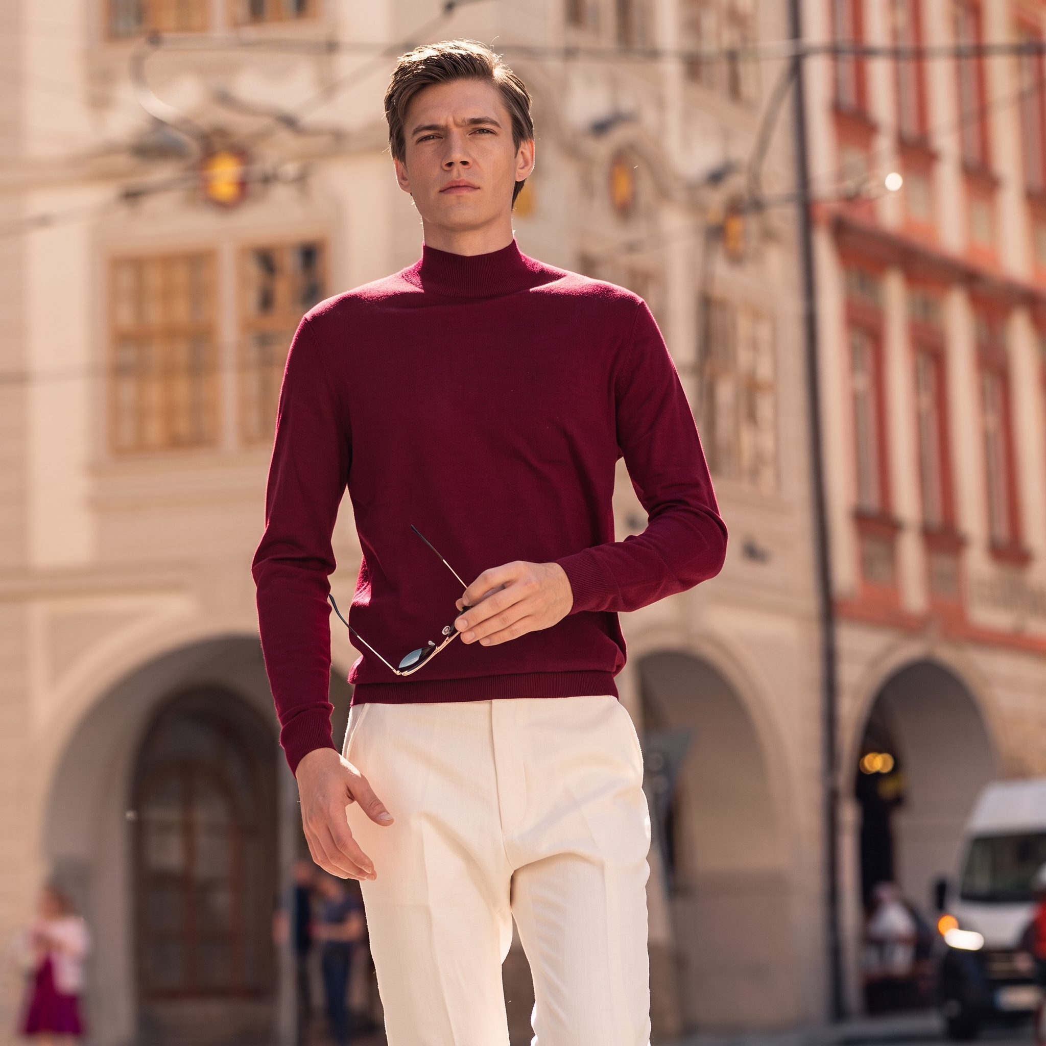 Mock Neck Soft Wool Sweater