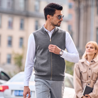 Stand Collar Zip Wool Knit Vests