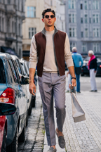 Men's Reversible Bomber Vest, Wool Mulberry Silk Blend, Quiet Luxury