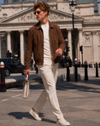 Suede Leather Zip Jacket